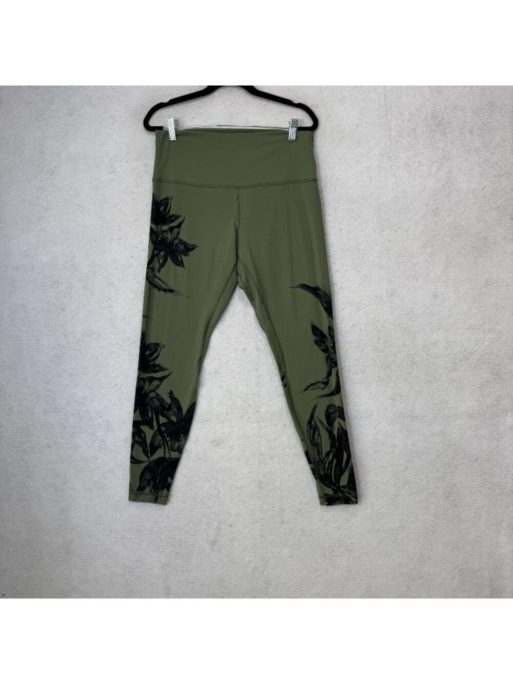 Lululemon Leggings Womens 12 Green High Rise Floral Ankle Yoga Pants Athletic